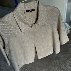 Cropped jacket tan silver